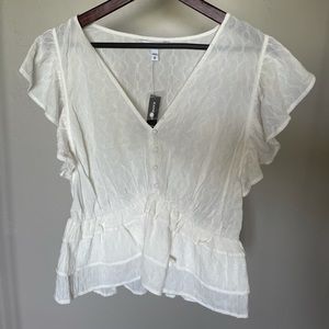 Express White Flowey Summer Top (M)